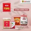 4 combo pack' india basmati 10kg 'tata agni 500g ashirwaad atta 10kg fortune sugar 5kg
