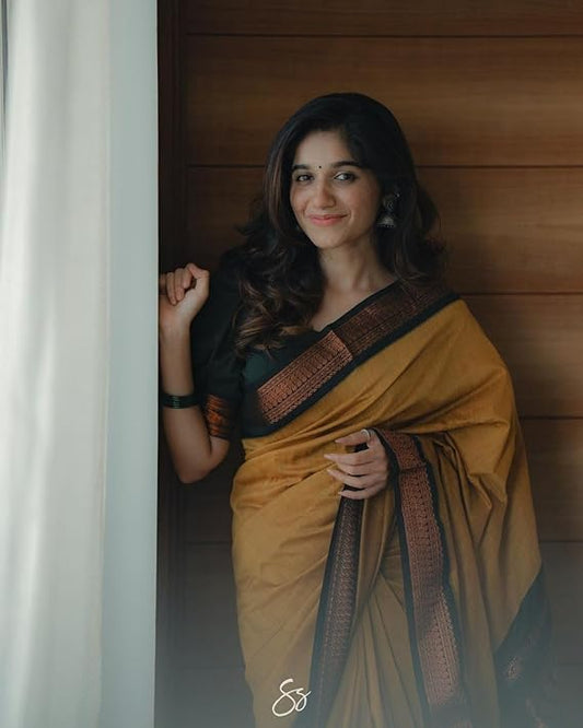 Paramparik Textile Women's Kanjivaram Soft Silk Saree For Wedding Banarasi Style Sari With Blouse Piece