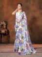 Garden Vareli Floral Print Chiffon Saree