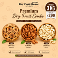 (3KG - 1Kg*3) Dry Fruits Combo Pack of 3 - (Dry Figs, Almonds, Cashews) - Healthy Dry Fruit Snacks